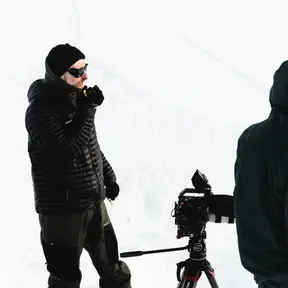 Me directing a shoot in the snow
